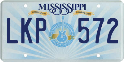 MS license plate LKP572