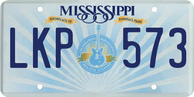 MS license plate LKP573