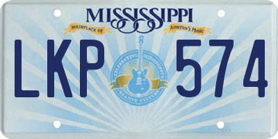 MS license plate LKP574