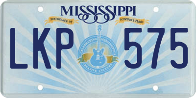 MS license plate LKP575