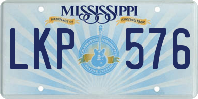MS license plate LKP576
