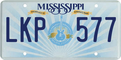 MS license plate LKP577