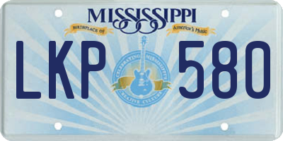 MS license plate LKP580