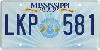 MS license plate LKP581