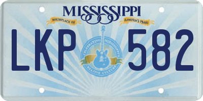 MS license plate LKP582