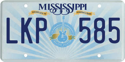 MS license plate LKP585