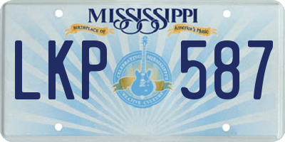 MS license plate LKP587