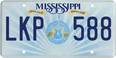 MS license plate LKP588