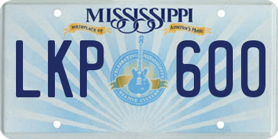 MS license plate LKP600