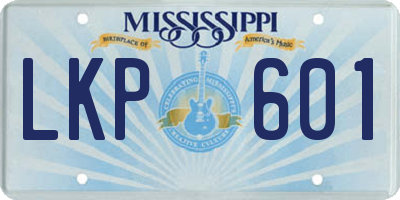 MS license plate LKP601