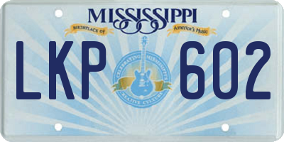MS license plate LKP602