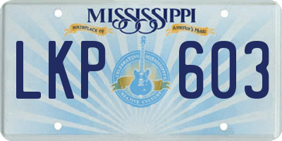 MS license plate LKP603