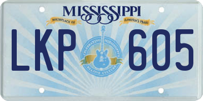 MS license plate LKP605