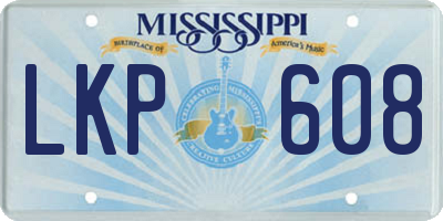 MS license plate LKP608