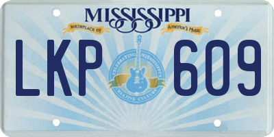 MS license plate LKP609