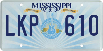 MS license plate LKP610