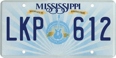 MS license plate LKP612