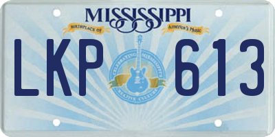 MS license plate LKP613