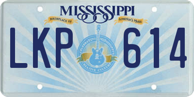 MS license plate LKP614