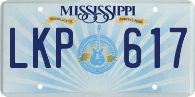 MS license plate LKP617