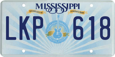 MS license plate LKP618