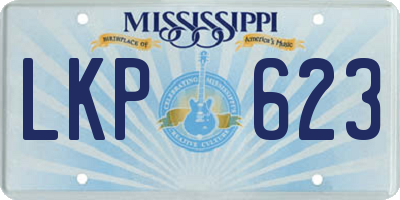 MS license plate LKP623