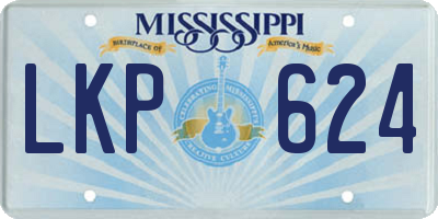 MS license plate LKP624