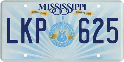 MS license plate LKP625