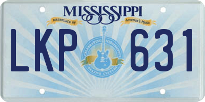 MS license plate LKP631