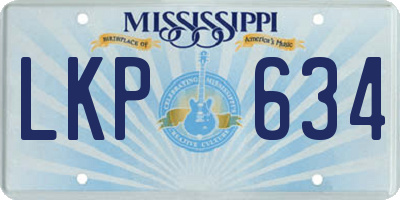 MS license plate LKP634