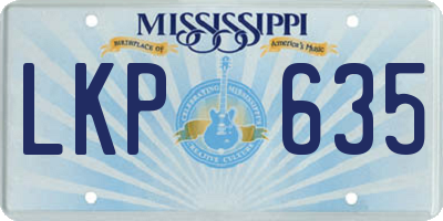 MS license plate LKP635