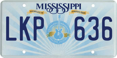 MS license plate LKP636