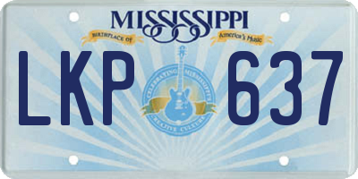 MS license plate LKP637