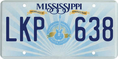 MS license plate LKP638