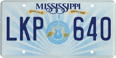 MS license plate LKP640