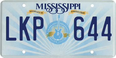 MS license plate LKP644