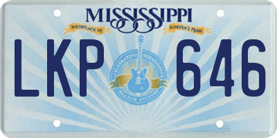 MS license plate LKP646