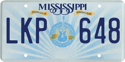 MS license plate LKP648