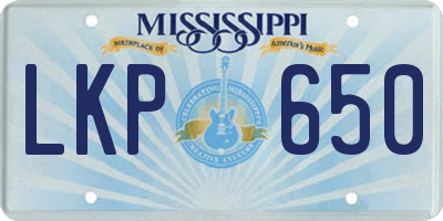 MS license plate LKP650