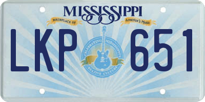 MS license plate LKP651