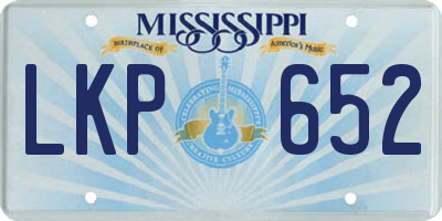 MS license plate LKP652