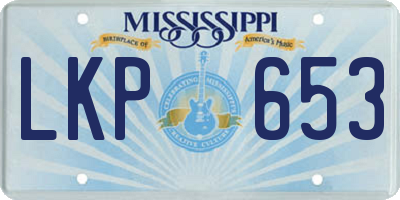 MS license plate LKP653
