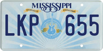 MS license plate LKP655