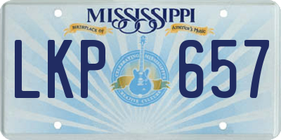MS license plate LKP657