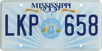 MS license plate LKP658