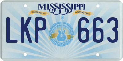 MS license plate LKP663