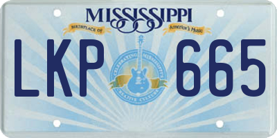 MS license plate LKP665