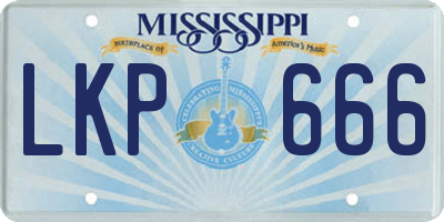 MS license plate LKP666
