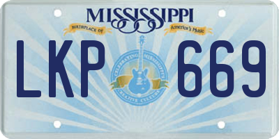 MS license plate LKP669