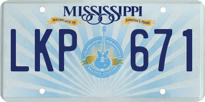 MS license plate LKP671